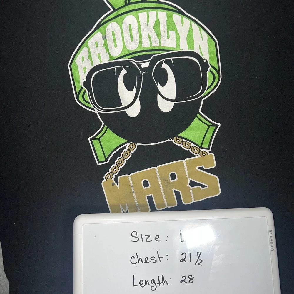 Jordan x Marvin The Martian T Shirt Men's Sz L Black Brooklyn Mars Spike Lee Tee